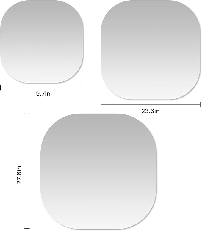 VASUHOME Frameless Bathroom Mirror, 28 x 28 Inch Wall Vanity Mirror, Large Wall Mounted Mirrors for Bathroom, Living Room, Bedroom, Entryway