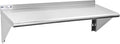 Hally Stainless Steel Shelf 14 x 48 Inches, 350 lb, Commercial Wall Mount Floating Shelving for Restaurant, Kitchen, Home and Hotel