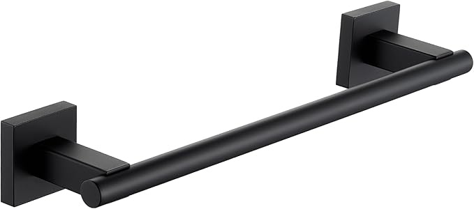 Suyar Matte Black Bathroom Towel Holder, SUS 304 Stainless Steel Short Hand Towel Bar for Wall, 13.78 Inch
