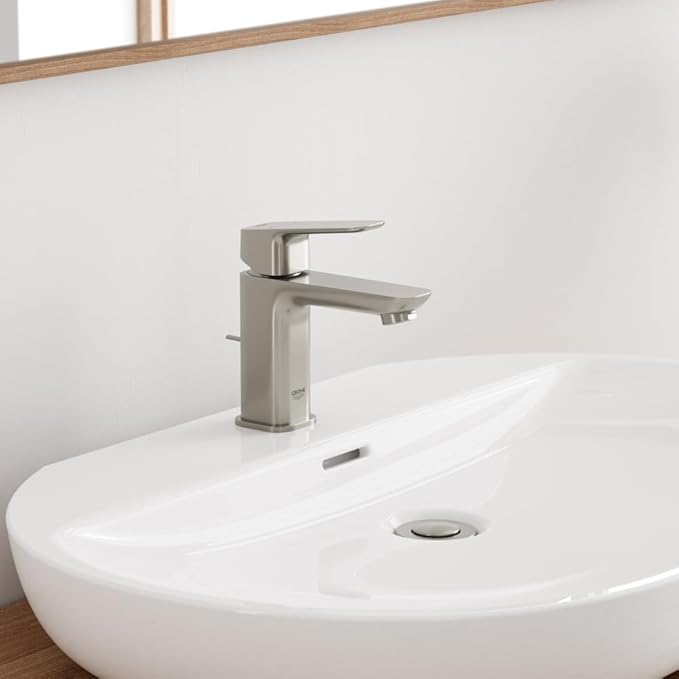Grohe 101898EN00 Cubeo Single Hole Single Handle S-Size Bathroom Faucet, 1.2 GPM, Brushed Nickel