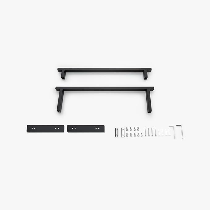 BAGNOLUX Double Towel Bar, SUS304 Towel Racks for Bathroom Wall Mounted 2-Tiers Ladder Towel Rails, Space Saving Bathroom Towel Holder Shelves Rack, Long Towel Hanger (16"-Square-Matte Black)