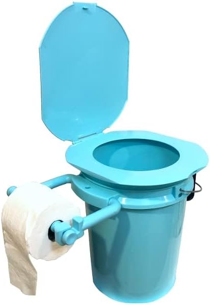 LEE FISHER SPORTS Camping Toilet, Portable Toilet with Toilet Paper, Accessory Holder-Great for Fishing, Boating, Camping, Hunting, Hiking, Outdoor Activities. (Toilet Paper, Accessory not Included)