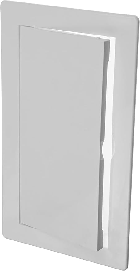 6" x 12" White Plastic Access Panel. Service Shaft Door Panel. Plumbing, Electricity, Heating, Alarm Wall Access Panel for Drywall. Bathroom Services Access Hole Cover. (6" x 12")