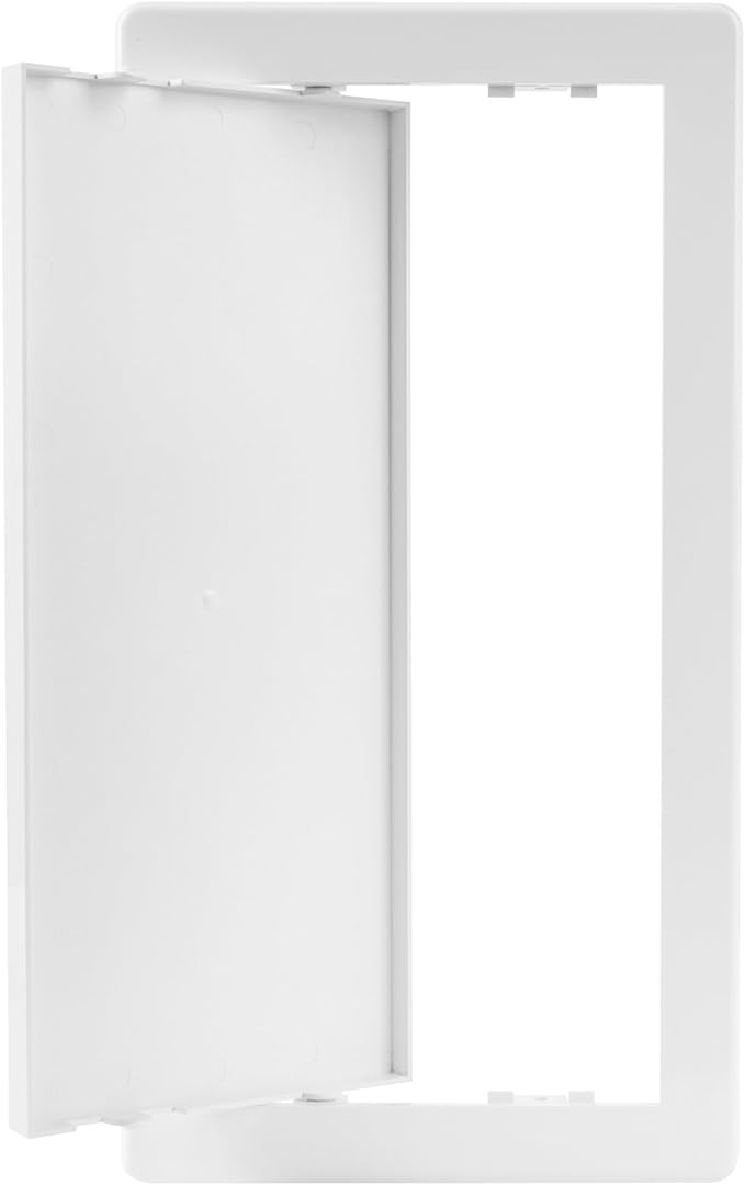6x12 Inch White Access Panel – ABS Plastic Rectangular Wall & Ceiling Access Door for Plumbing Electrical HVAC – Easy Install Indoor Panel for Drywall, Home Improvement and Maintenance