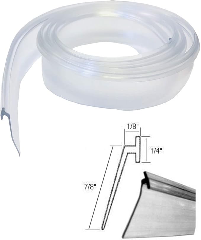 Gordon Glass® Angled Clear Vinyl Slide-in Sweep|Wipe|Seal|Drip for Framed Shower Doors, 36" Long, Made in USA
