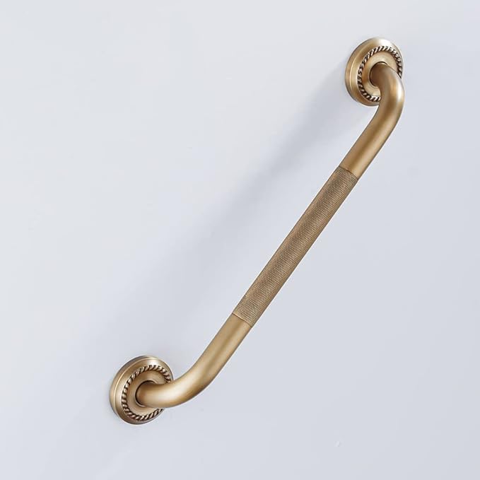 Heavey Duty Grab Bar, 16-Inch Sturdy Hand Rail, Stylish Bathroom Armrest, Antique Brass Finish, Good for Senior, Kids, Elderly