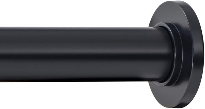 Ivilon Tension Curtain Rod - Spring Tension Rod for Windows or Shower, 54 to 90 Inch. Black