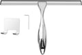 10-Inch Shower Squeegee, Stainless Steel Squeegee for Shower or Window Glass Door, Includes one Adhesive Hook. (Silver, 10 inch)