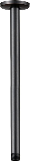 OFFO Shower Arm with Flange, 16 in Oil Rubbed Bronze Ceiling Mount Replacement Rain Shower Head Straight Arm Ceiling-Mounted For Fixed Shower Head & High Pressure Rain