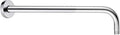 BRIGHT SHOWERS 16-Inch Shower Head Extension Arm with Flange, L Shaped Shower Extender, Extra-Long Stainless Steel Shower Pipe, Chrome