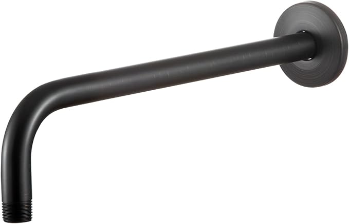 OFFO Shower Arm with Flange, 12 in Oil Rubbed Bronze Wall Mount Replacement Angle Shower Head Arm Wall-Mounted For Fixed Shower Head & Handheld Showerhead