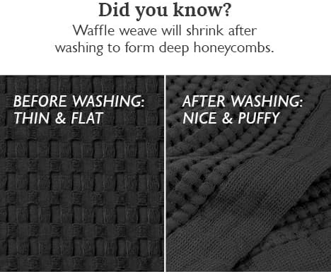GILDEN TREE Waffle Bath Sheet Quick Dry Towel, Thin Luxury Bath Towels, 40x80 Large Bath Towels 2 Pack Bath Sheets, Modern Style (Faded Black)