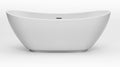 Empava 69" Freestanding Tub, Acrylic Contemporary Soaking White Tub with Drain and Overflow