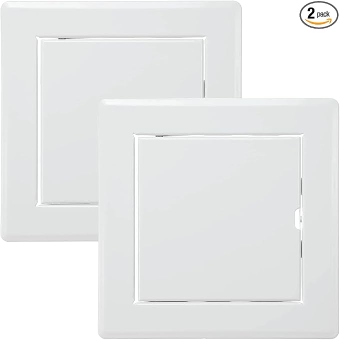 Vent Systems 4'' x 4'' Inch White - Pack of 2 - Metal Access Panel - Easy Access Doors - Access Panel for Drywall, Wall, Electrical and Plumbing Service Door
