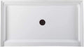 Westbrass SP6036WP-12 60" x 36" 3-Wall Shower Pan with Plastic Center Drain and 4-1/4" Cross Grid Brass Drain Cover, Oil Rubbed Bronze