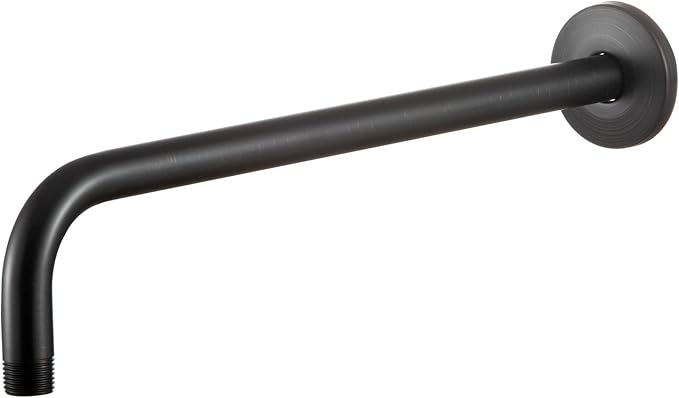 OFFO Shower Arm with Flange, 16 in Oil Rubbed Bronze Wall Mount Replacement Angle Shower Head Arm Wall-Mounted For Fixed Shower Head & Handheld Showerhead