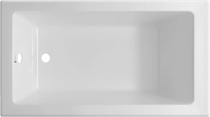 Fine Fixtures Acrylic, Fiberglass Alcove Soaking Bathtub with Integral Apron Front - Drain Included (54" x 30", Left Hand, White)