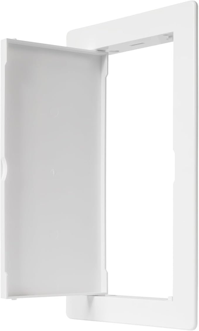 4" x 8" White Plastic Access Panel. Service Shaft Door Panel. Plumbing, Electricity, Heating, Alarm Wall Access Panel for Drywall. Bathroom Services Access Hole Cover.