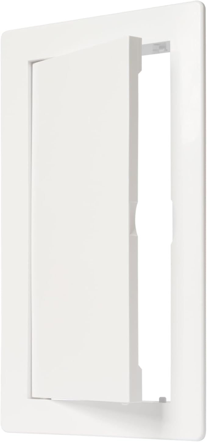 4" x 8" White Plastic Access Panel. Service Shaft Door Panel. Plumbing, Electricity, Heating, Alarm Wall Access Panel for Drywall. Bathroom Services Access Hole Cover.