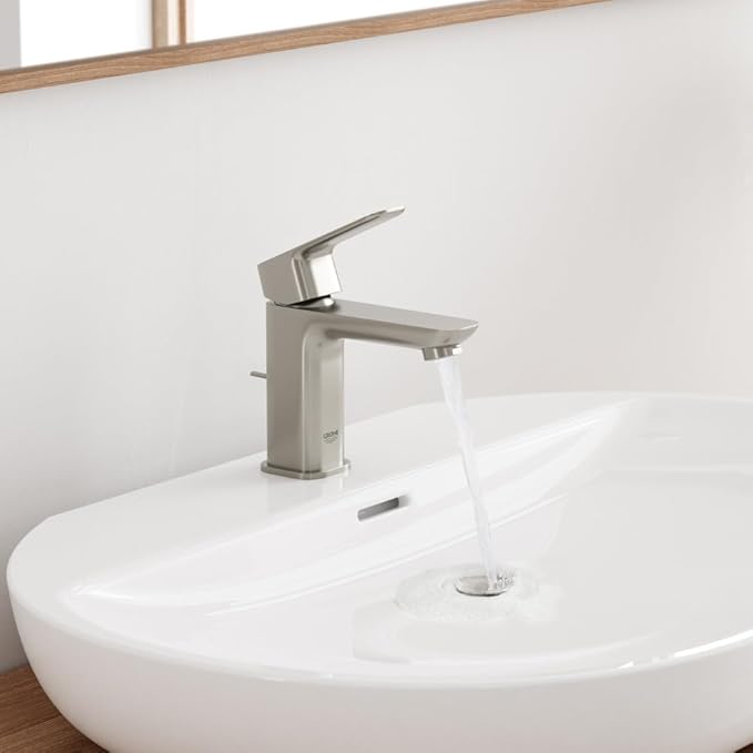 Grohe 101899EN00 Cubeo Single Hole Single Handle S-Size Bathroom Faucet, Less Drain, 1.2 GPM, Brushed Nickel