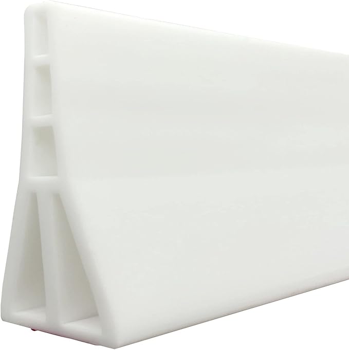 3.5" High Collapsible Shower Threshold Water Dam 118"Shower Water Splash Guard Shower Threshold Barrier Water Stopper To Keep Water In Shower Dry And Wet Bathroom