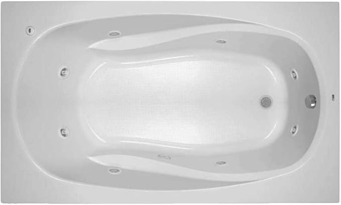 PROFLO PFWPLUSA7242 Lansford 72" x 42" Whirlpool Bathtub with 8 Hydro Jets and EasyCare Acrylic - Drop In or Alcove Installation - White
