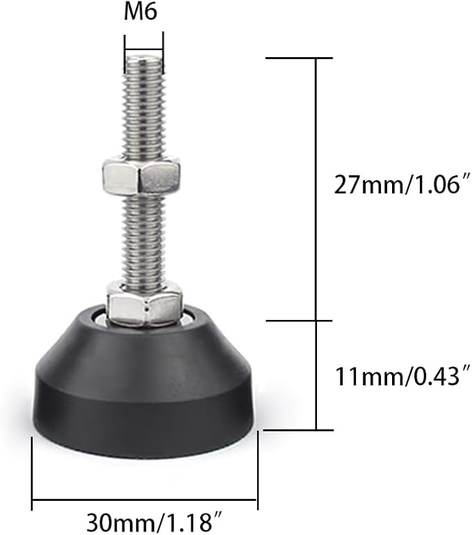 Adjustable Furniture Legs, Threaded Metal Leveling Feet, Easily Adjustable Furniture Levelers, for All Types of Furniture Feet
