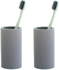 2 Pack Toothbrush Holder Cup for Bathroom Diatomite, Water Absorption Fast Drying Toothbrush Bathroom Accessories for Electric Toothbrush Toothpaste Razor Makeup Brush (Dark Grey)