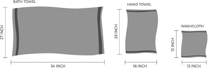 6 Pieces - Turkish Cotton - Luxury Towel Set for Bathroom & Kitchen, 2 Bath Towels, 2 Hand Towels & 2 WashCloths *Valued $79.99* (SKYLITE Blue)