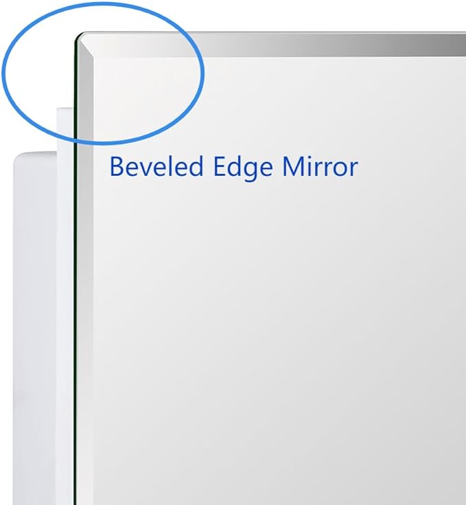 Plastic Medicine Mirror Cabinet for Bathroom 16 x 28 inch, Recessed and Surface Mount