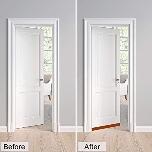 TORRAMI Silicone Door Sweep Draft Stopper 2 inch Width 20 Feet Length,Seal Insulation for Door Under Bottom, Gap, Side, Glass Shower Door, Sliding Door,Brown