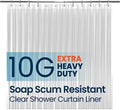 LiBa Bathroom Shower Curtain - Waterproof Plastic Shower Curtain Premium PEVA Non-Toxic with Rust Proof Grommets Clear 10G Heavy Duty Bathroom Accessories 72x84