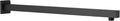 BESy 20 Inches Straight Extended Shower Arm With Flange, Rain Shower Head Extension Arms, Square Rod Head Extender Shower Pipe Extension, Wall-Mounted Matte Black Stainless Steel