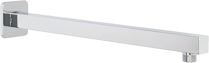 HarJue Shower Arm, Rain Shower Head Extension Extender, With Flange and Teflon Tape, Made of Thicken Stainless Steel for Bathroom Rainfall Shower (16 Inch, Chrome)
