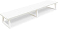 TEAMIX White Dual Monitor Riser for 2 Monitors-42inch, Wood Desktop Dual Stand with Metal Legs, Long Screen/PC/Laptop Storage,Computer Shelf TV Holder Home Office