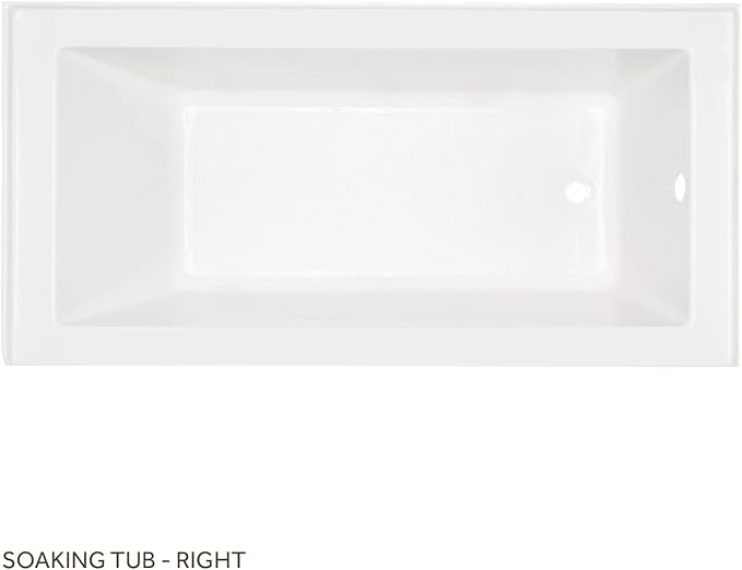 Signature Hardware 447042 Sitka 60" Three Wall Alcove Acrylic Soaking Tub with Pre-Drilled Overflow Hole
