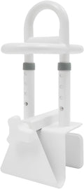 Adjustable Bathtub Handle for Elderly, 300lb Capacity Clamp-On Tub Grab Bar with Non-Slip Grip, Safety Rail Triple Handle for 3.5"–6.7" Tub Walls