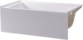 Fine Fixtures Acrylic, Fiberglass Alcove Soaking Bathtub with Integral Apron Front in Glossy White - Right Hand Drain, 66" x 36"