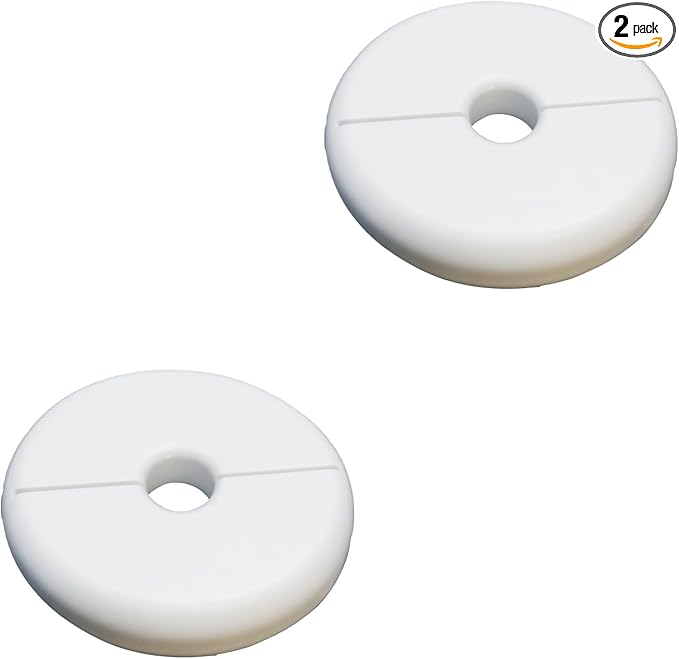 2 Pack Wall Split Flange for 0.39 Inch/10mm OD Pipe ABS Escutcheon Plate Self-Adhesive Round Plumbing Cover Plates for Water Pipe Faucet Decoration, White