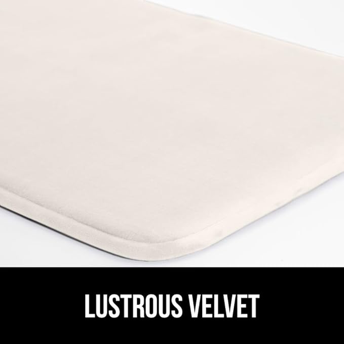 GORILLA GRIP Thick Memory Foam Toilet Rug for Bathroom, U Shaped Washable, Soft Absorbent Velvet Topside Floor Mats, Machine Wash, Cushioned Luxury Rugs for Bath Room, 22.5 x 19.5, Cream