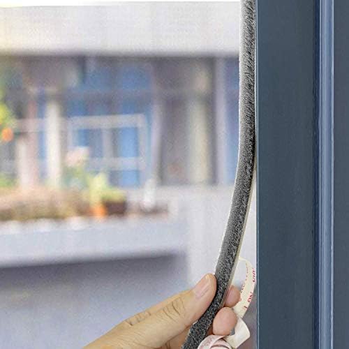 TORRAMI Adhesive Brush Seal Weather Stripping 11/32 inch x 3/16 inch x 62 ft, Dustproof Soundproof Windproof for Windows Bottom and Frame,Sliding Doors Frame,Wardrobe, White