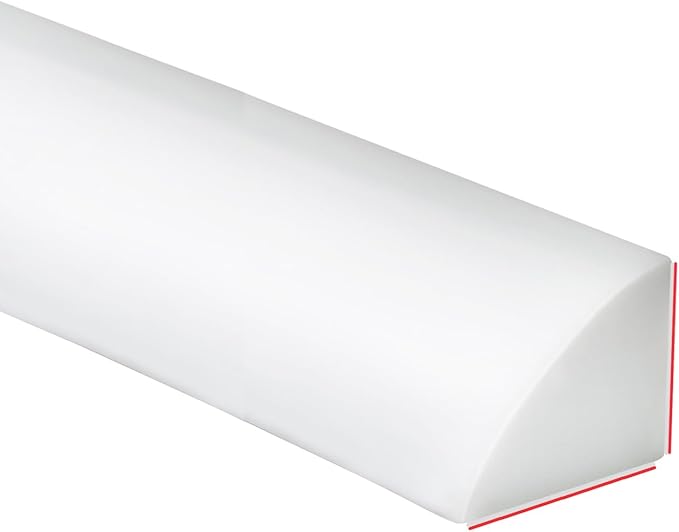 Duzzy 240 Inch Flexible Quarter Round Molding, Peel and Stick Silicone Rubber Trim Suitable for Wall Edge Floor Corner,Staircase Cabinet Edge White