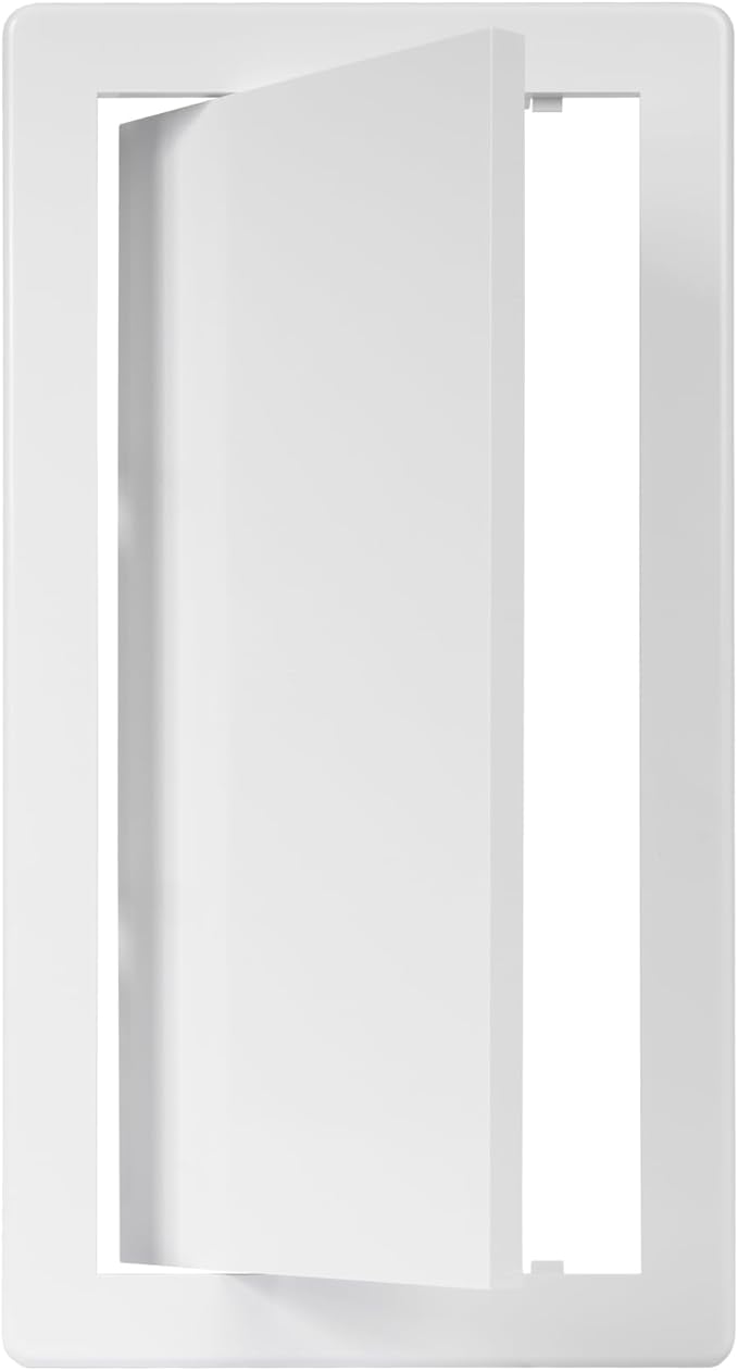 6" x 12" White Plastic Access Panel. Service Shaft Door Panel. Plumbing, Electricity, Heating, Alarm Wall Access Panel for Drywall. Bathroom Services Access Hole Cover. (6" x 12")