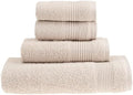 HALLEY Turkish Cotton Towels (Set of 4) 1 Bath Towel 1 Hand Towel 2 Washcloths, Super Soft Highly Absorbent 100% Cotton Towels for Bathroom and Kitchen for Mother’s Day (Ivory White)