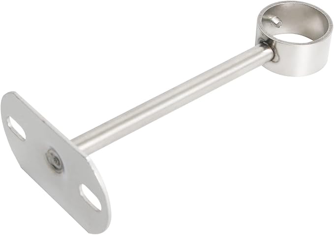 2Pcs ID32mm(1-1/4"), L250mm, Clothes Rail mounting Bracket, Shower Curtain Closet tie Rod Support Frame, Curtain Rod Flange Socket, Suitable for Ceiling or Wall mounting