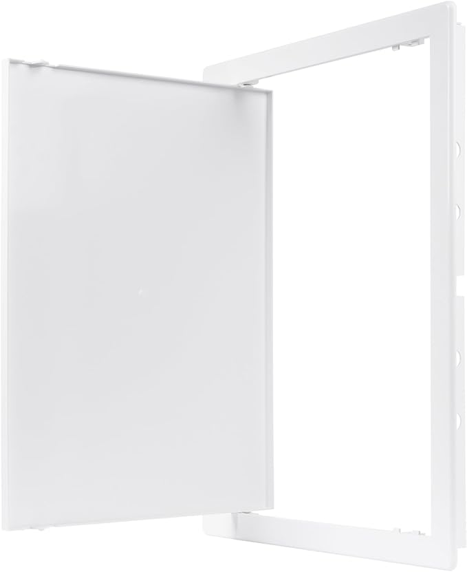 12" x 16" White Plastic Access Panel. Service Shaft Door Panel. Plumbing, Electricity, Heating, Alarm Wall Access Panel for Drywall. Bathroom Services Access Hole Cover. (12" x 16")
