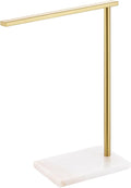 Hand Towel Bar for Bathroom Vanity Countertop 1-Tier Towel Holder Free Stand with Heavy Marble Base Thicken Steady, Gold Stainless Steel AN7002GD