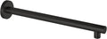 Voolan 15" Round Shower Arm with Flange and Teflon Tape, Extension Shower Head Arm for Bathroom Fixed Shower Head, Solid Stainless Steel, Wall Mounted (Matte Black)