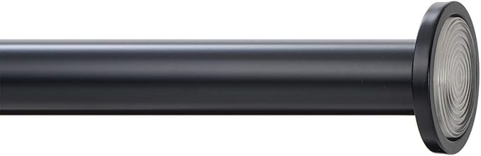 Ivilon Tension Curtain Rod - Spring Tension Rod for Windows or Shower, 54 to 90 Inch. Black