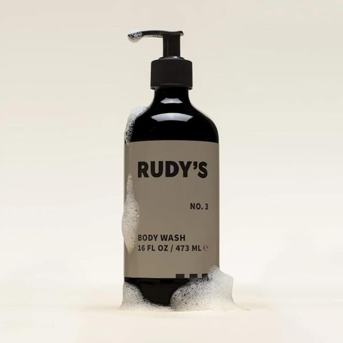 Rudy's No. 3 Body Wash - Natural Ingredients, Sulfate & Paraben Free - Exfoliates, Nourishes, and Maintains pH Balance (16 fl oz)